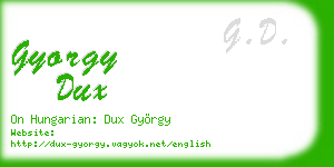 gyorgy dux business card